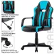 Игровое кресло  "Stripe GM-202", экокожа, черное/голубое, 532509. Фото товара с разных ракурсов.