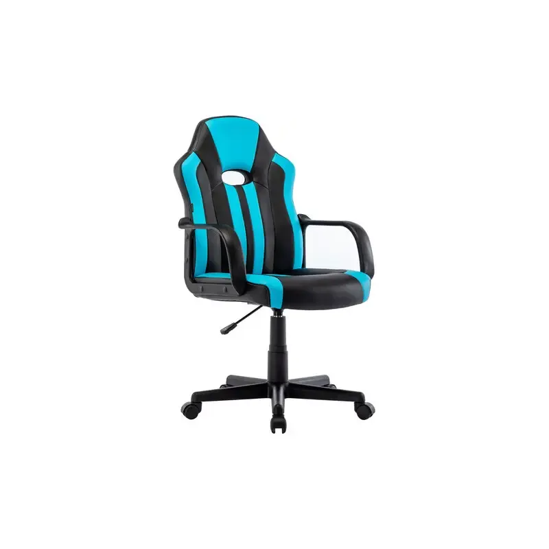 Игровое кресло  "Stripe GM-202", экокожа, черное/голубое, 532509 главное фото