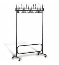 Вешалка напольная "СК (СКР)", 1,9 м, 22 крючка, металл, черная, передвижная